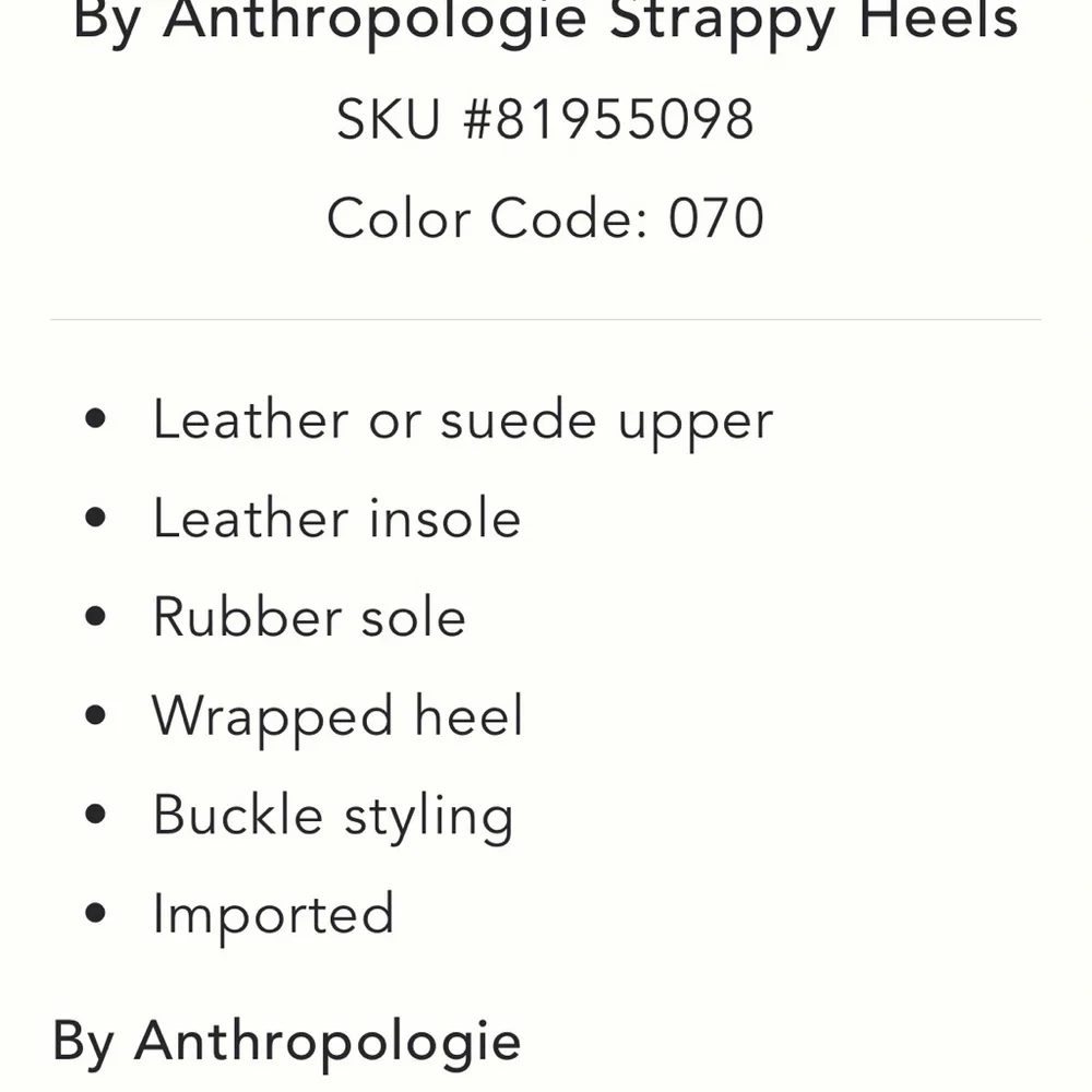 Anthropologie Cream Strappy Heels